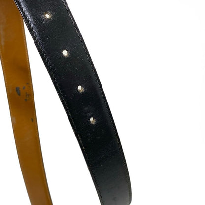 Gucci Belt 70-28 - Black And Gold Interlocking G Leather