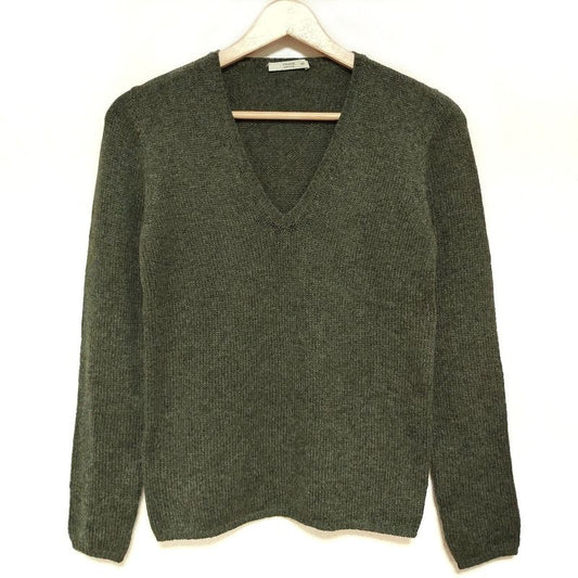 Prada Long Sleeved Sweater Size 40 M Women - Khaki V-neck