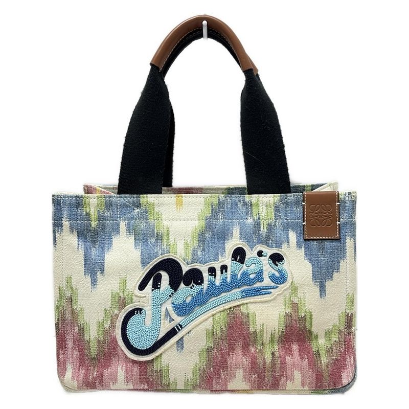 Loewe Tote Bag - 32868ad09 Ivory×blue×multi Paurazibiza/beads