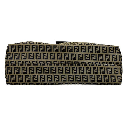 Fendi Shoulder Bag Zucchino Pattern 0916115001 Ivory X Dark Navy Leather