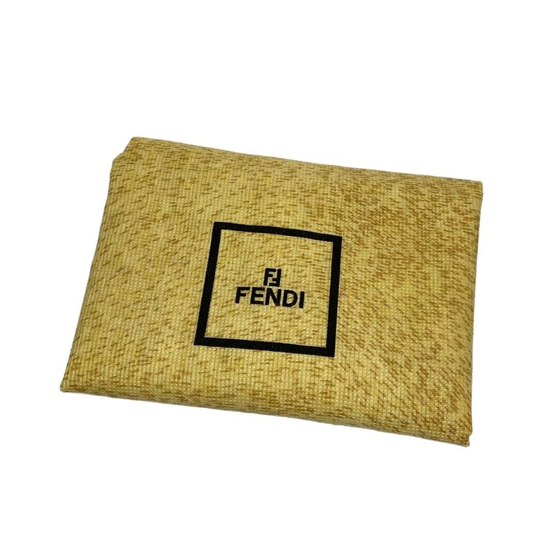 Fendi Shoulder Bag Zucchino Pattern 0916115001 Ivory X Dark Navy Leather