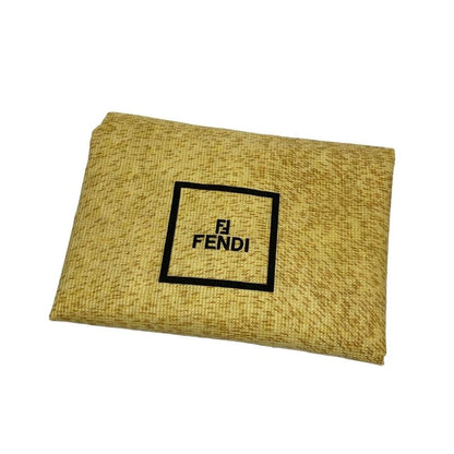 Fendi Shoulder Bag Zucchino Pattern 0916115001 Ivory X Dark Navy Leather