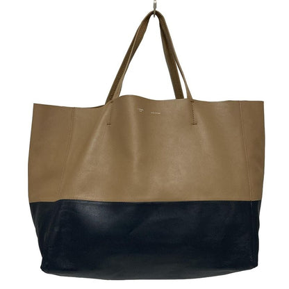 Celine Tote Bag Horizontal Cabas Brown And Black Leather