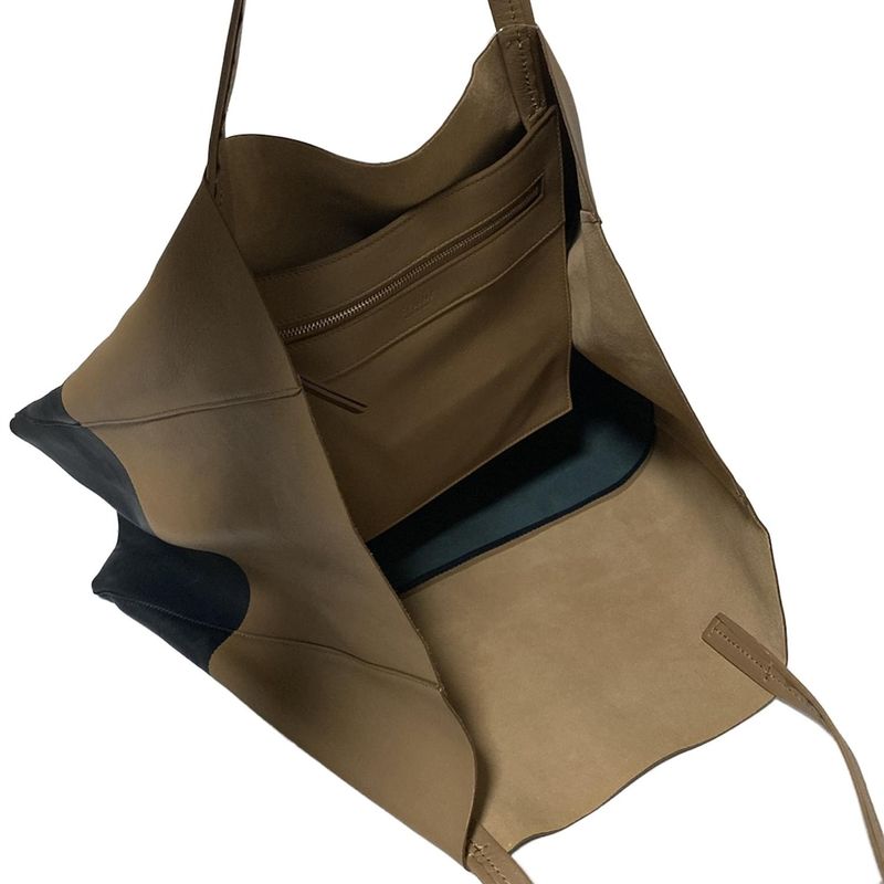 Celine Tote Bag Horizontal Cabas Brown And Black Leather