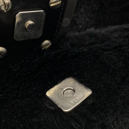 Fendi Handbag Mamma Bucket 26325 Black Leather  Fur