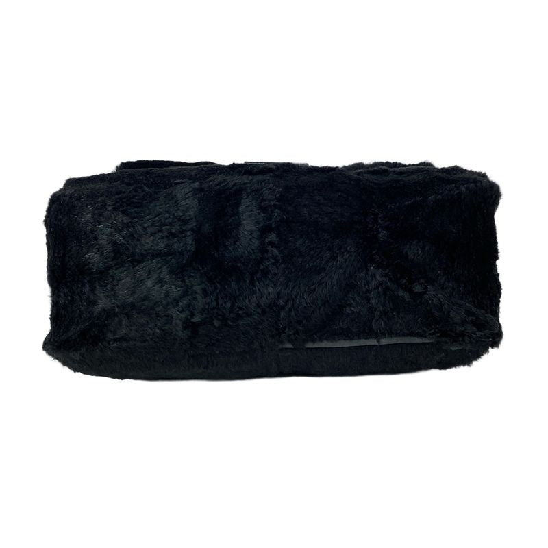 Fendi Handbag Mamma Bucket 26325 Black Leather  Fur