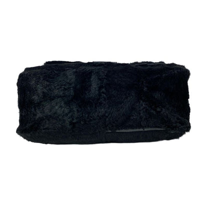 Fendi Handbag Mamma Bucket 26325 Black Leather  Fur