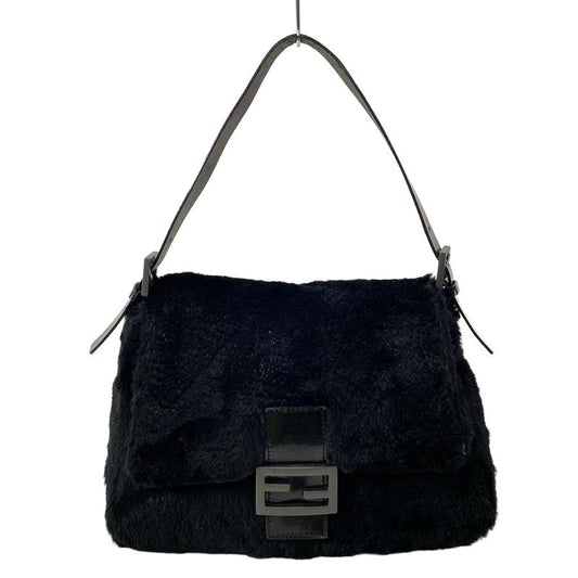 Fendi Handbag Mamma Bucket 26325 Black Leather  Fur