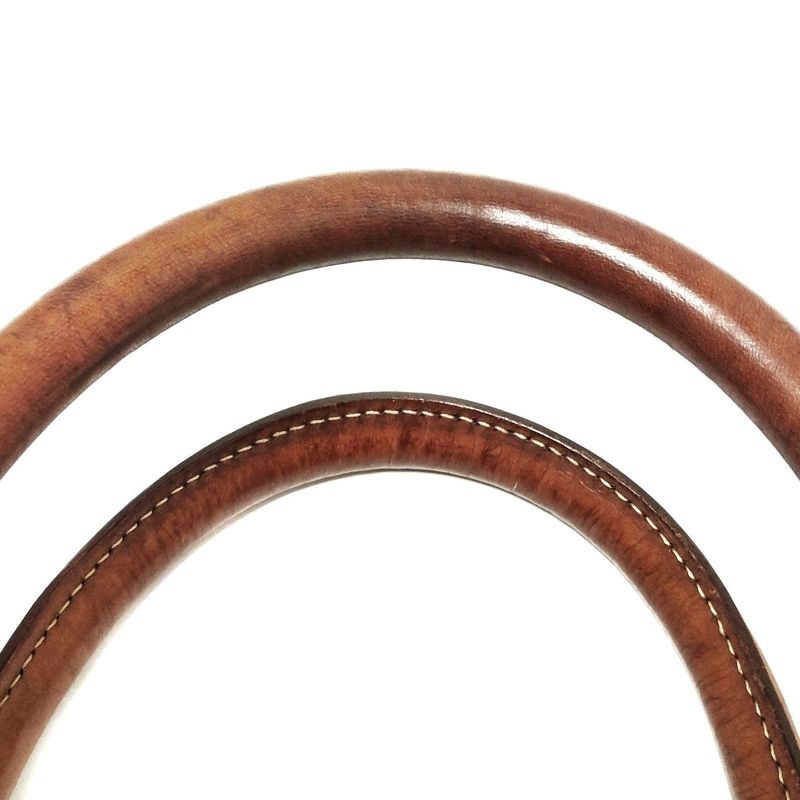 Celine Handbag Macadam Pattern Dark Brown X Brown Mini Boston Leather