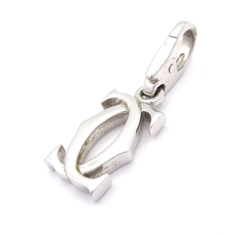Cartier Pendant Top 2C 18K White Gold Total Weight: 26g