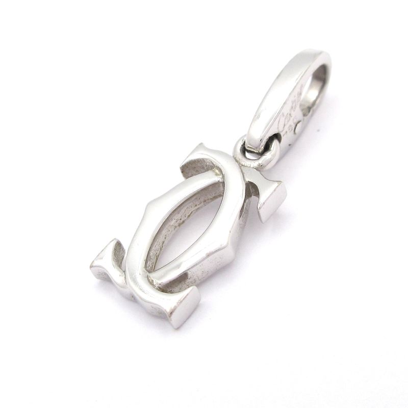 Cartier Pendant Top 2C 18K White Gold Total Weight: 26g