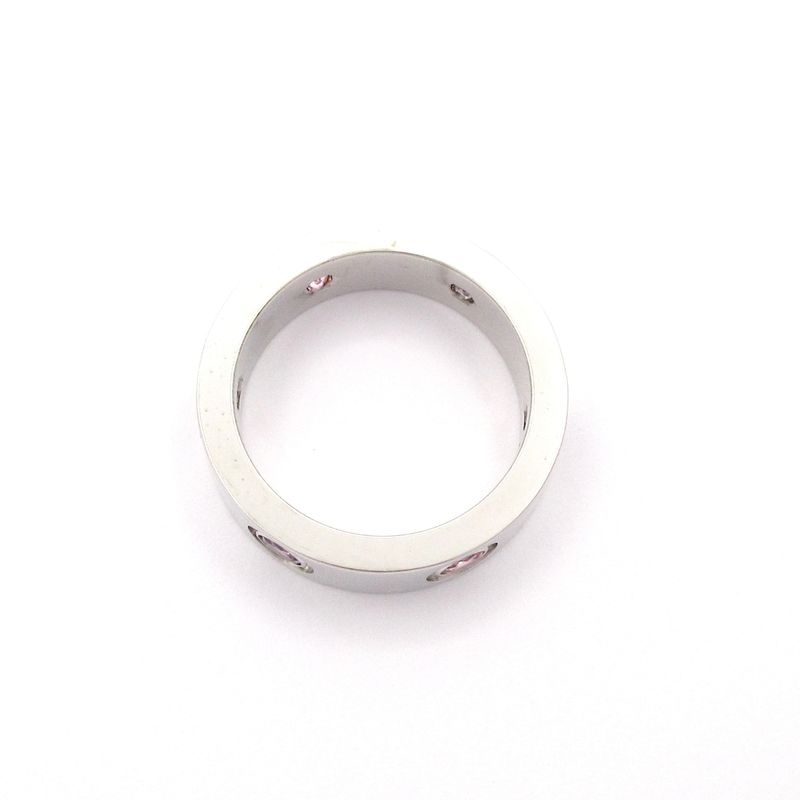 Cartier Ring 48 Love 18K White Gold With Multi-colored Stones