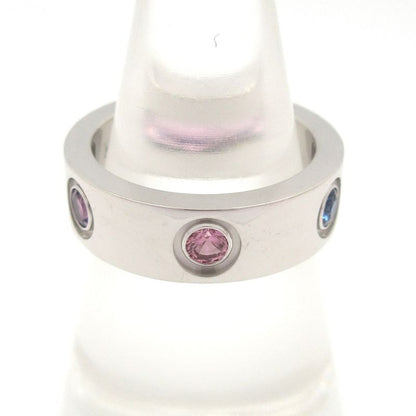 Cartier Ring 48 Love 18K White Gold With Multi-colored Stones