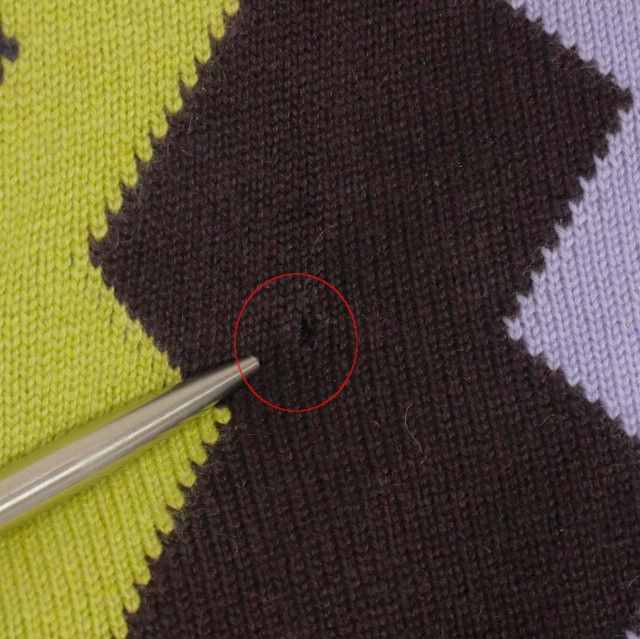 Hermes Cashmere Knit Sweater With Cossack Collar Long Sleeves M Purple Yellow