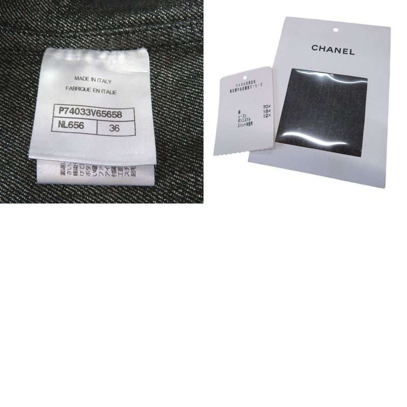 Chanel Logo Embroidery Denim Jacket G Jean Coco Button P74033v65658 Cotton