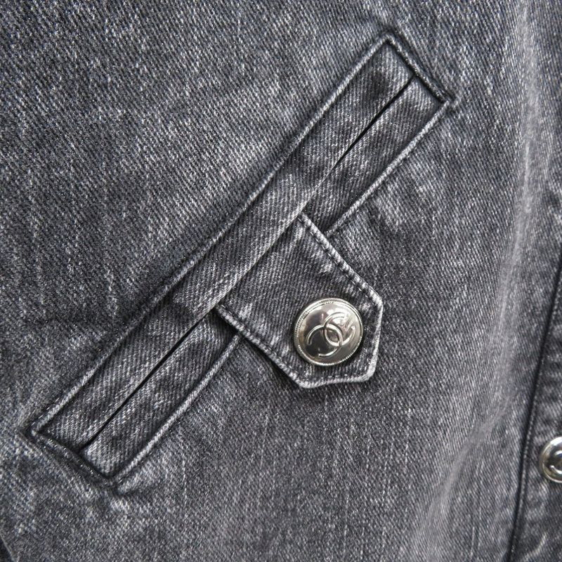 Chanel Logo Embroidery Denim Jacket G Jean Coco Button P74033v65658 Cotton