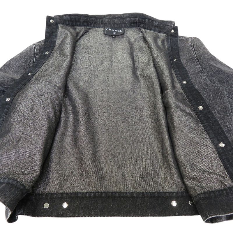 Chanel Logo Embroidery Denim Jacket G Jean Coco Button P74033v65658 Cotton