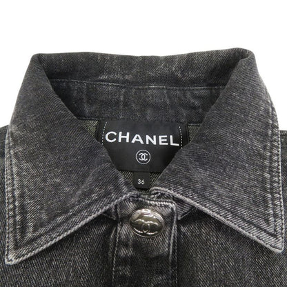 Chanel Logo Embroidery Denim Jacket G Jean Coco Button P74033v65658 Cotton