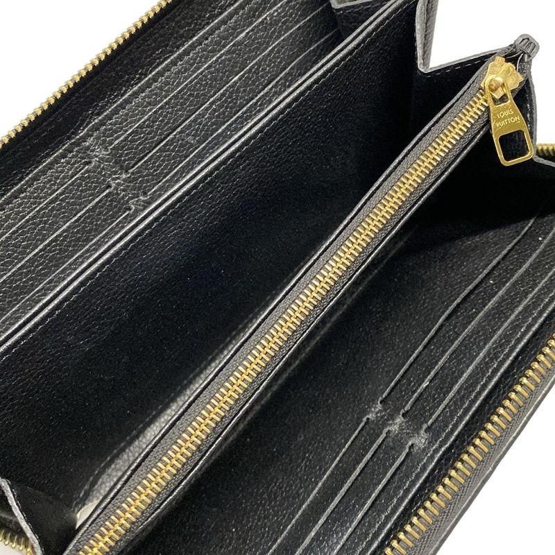 Louis Vuitton Long Wallet Bicolor Monogram Empreinte Zippy Wallet M80481 Black