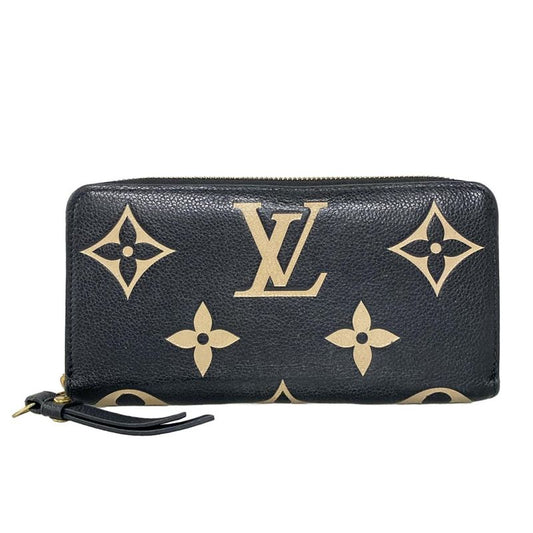 Louis Vuitton Long Wallet Bicolor Monogram Empreinte Zippy Wallet M80481 Black