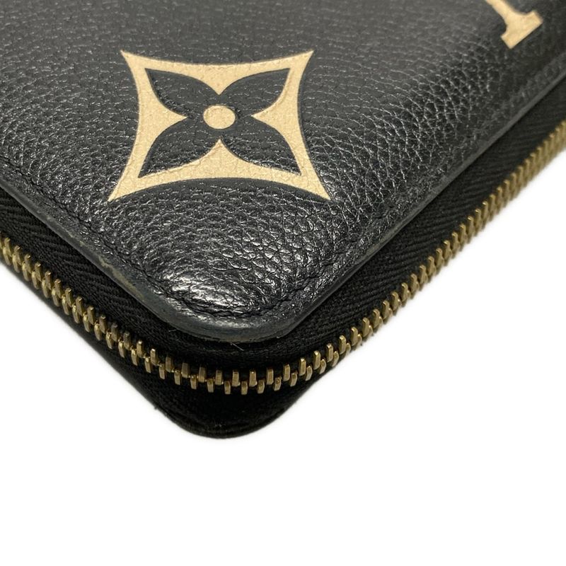 Louis Vuitton Long Wallet Bicolor Monogram Empreinte Zippy Wallet M80481 Black