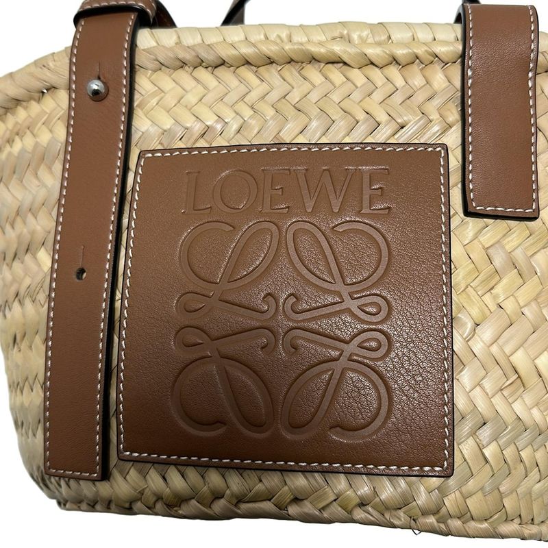 Loewe Tote Bag Basket Beige×brown Leather