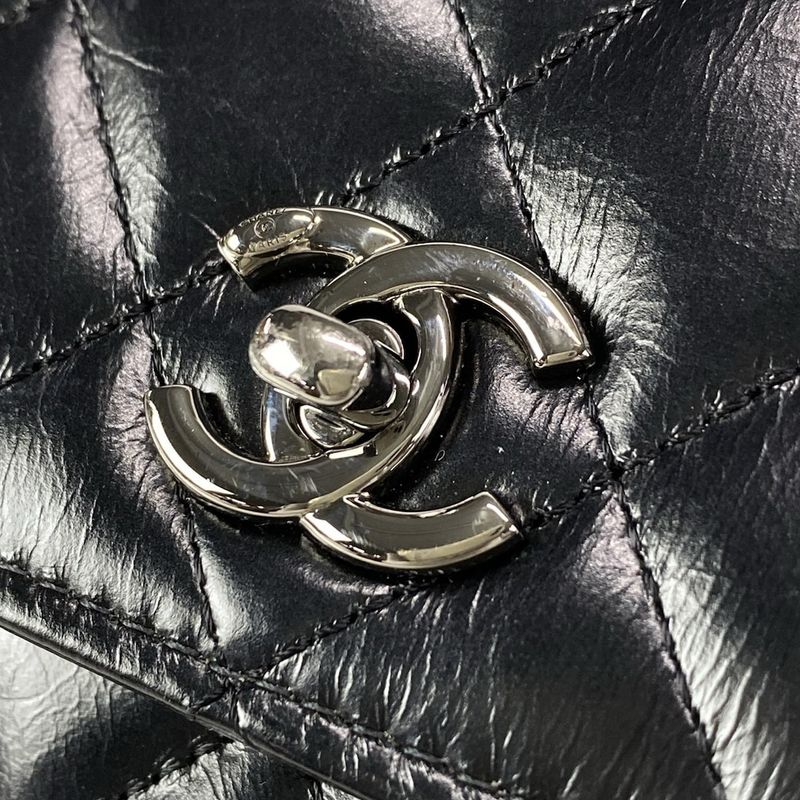 Chanel Shoulder Bag - Ap3566 Black Chain Shoulder / Silver Hardware /2way