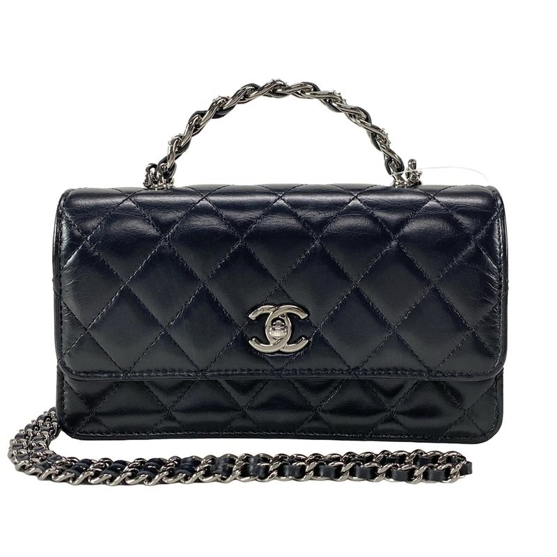 Chanel Shoulder Bag - Ap3566 Black Chain Shoulder / Silver Hardware /2way