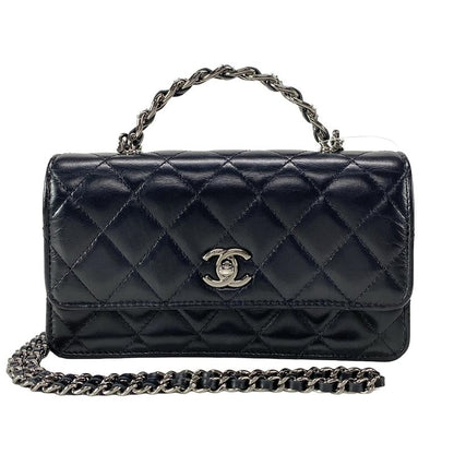 Chanel Shoulder Bag - Ap3566 Black Chain Shoulder / Silver Hardware /2way
