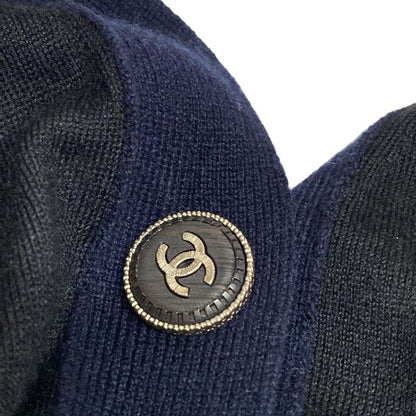 Chanel Cardigan Size 38 M Women - P42003 Black And Dark Navy Long Sleeves /