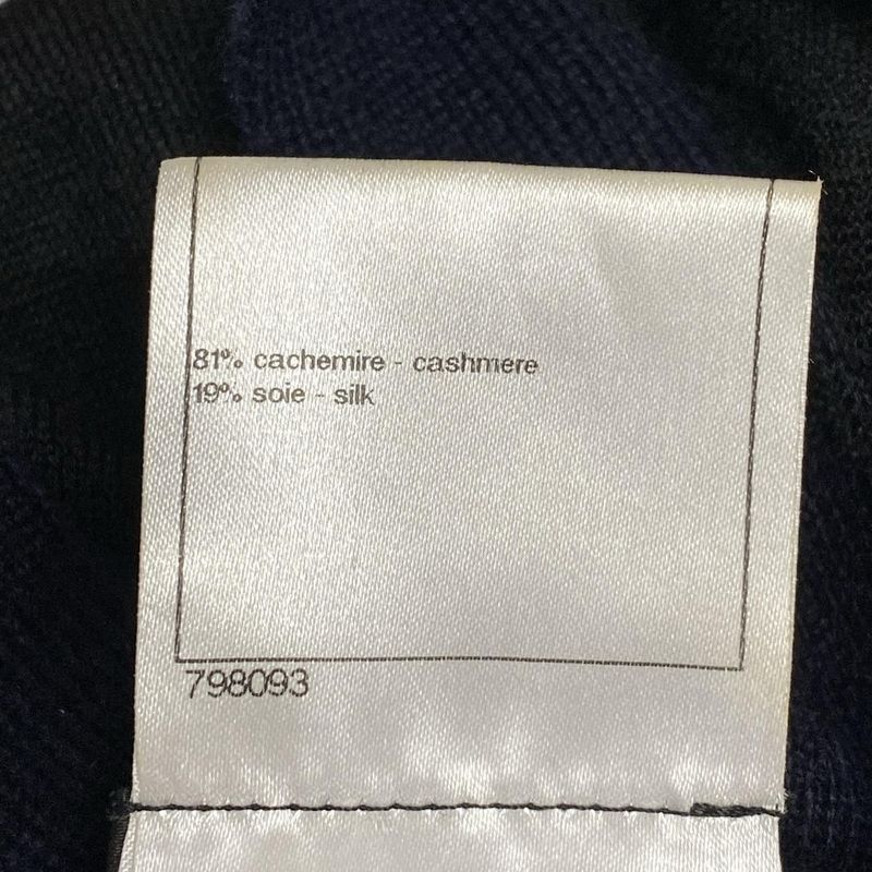 Chanel Cardigan Size 38 M Women - P42003 Black And Dark Navy Long Sleeves /