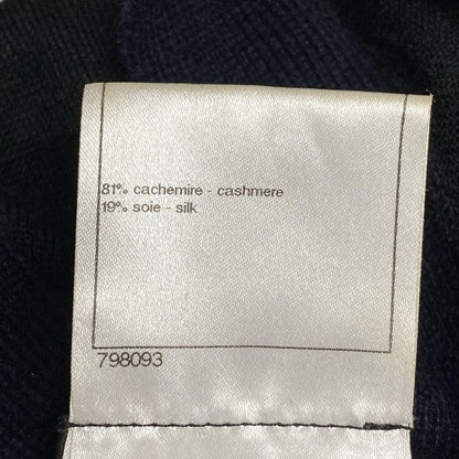 Chanel Cardigan Size 38 M Women - P42003 Black And Dark Navy Long Sleeves /