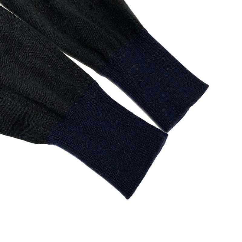 Chanel Cardigan Size 38 M Women - P42003 Black And Dark Navy Long Sleeves /