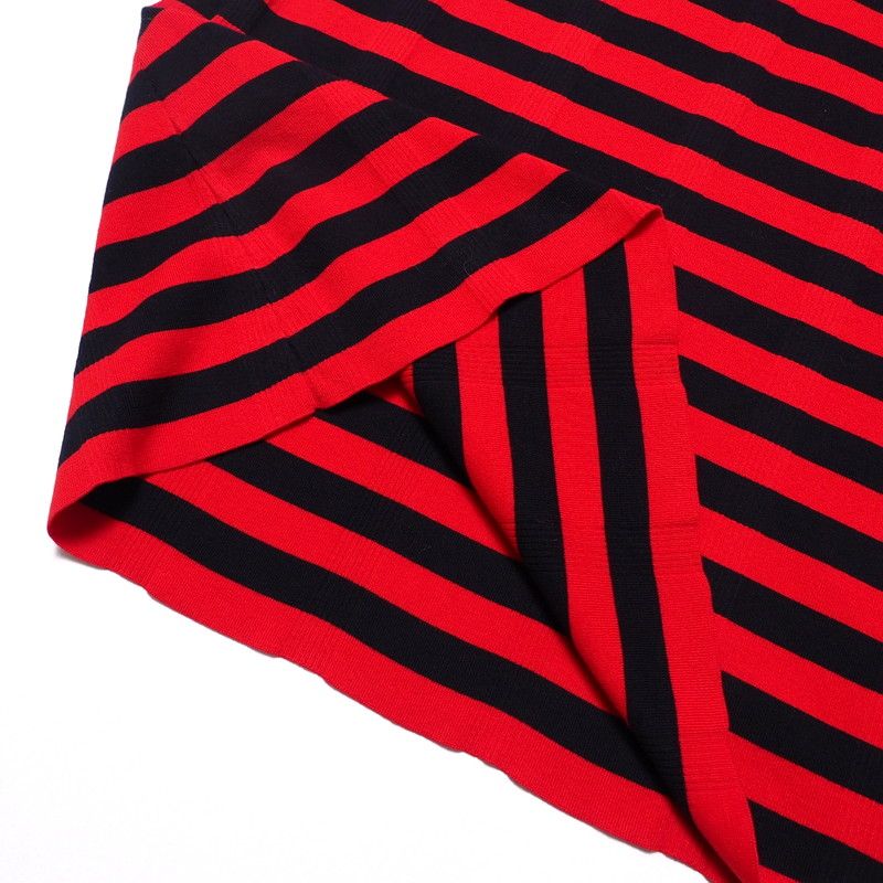 Gucci Dress Size M Knit Dress Short Sleeves Striped Embroidery Made In Italy