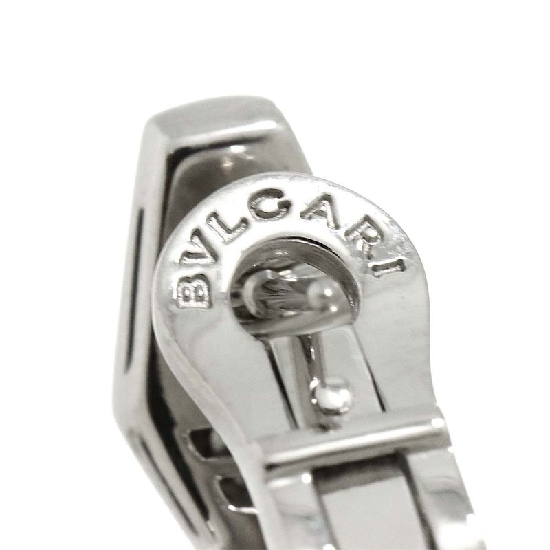 Bulgari Bvlgari Serpenti Viper Diamond Earrings 18K WG White Togo Old 750