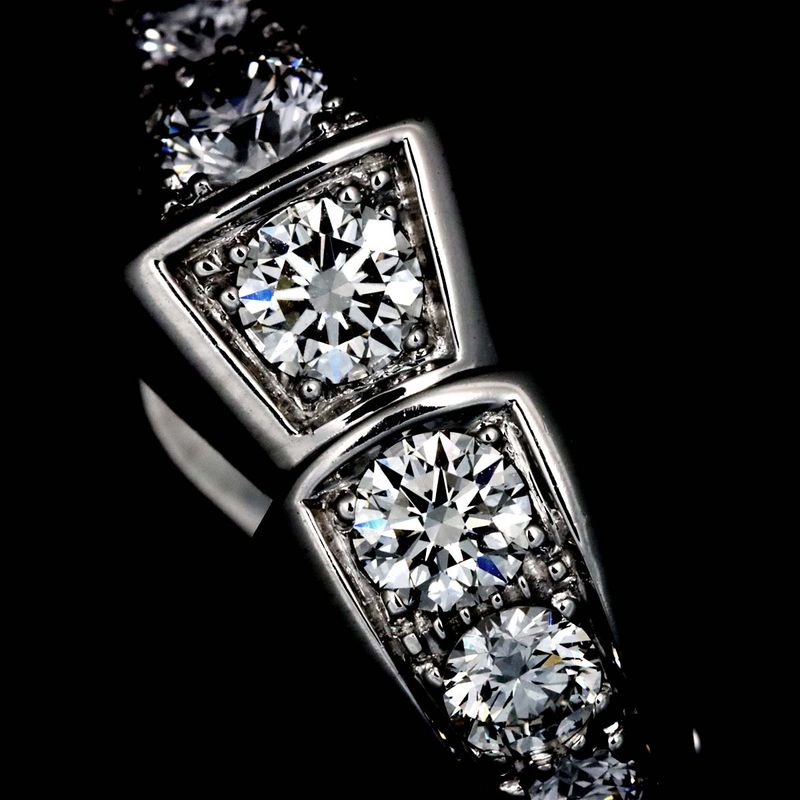 Bulgari Bvlgari Serpenti Viper Diamond Earrings 18K WG White Togo Old 750