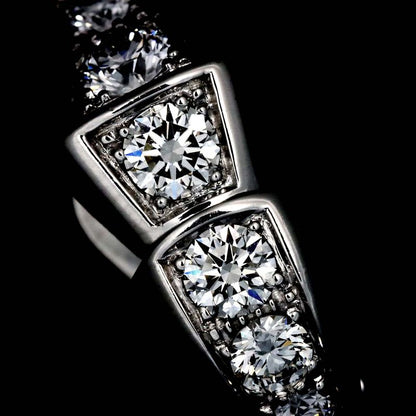 Bulgari Bvlgari Serpenti Viper Diamond Earrings 18K WG White Togo Old 750