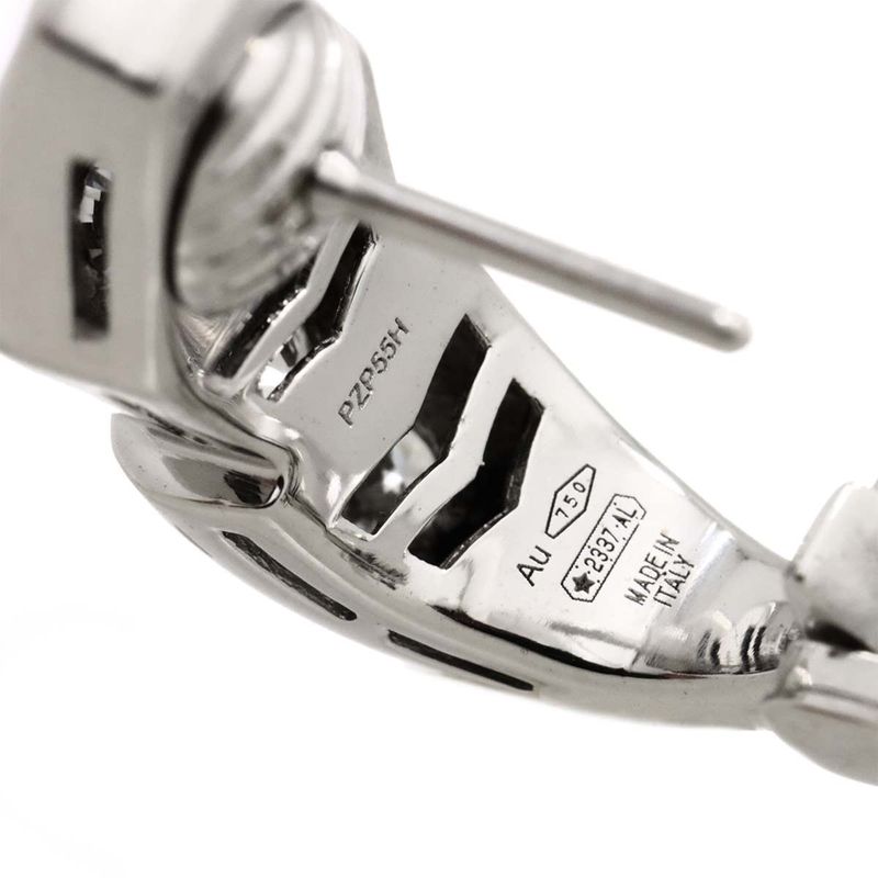 Bulgari Bvlgari Serpenti Viper Diamond Earrings 18K WG White Togo Old 750