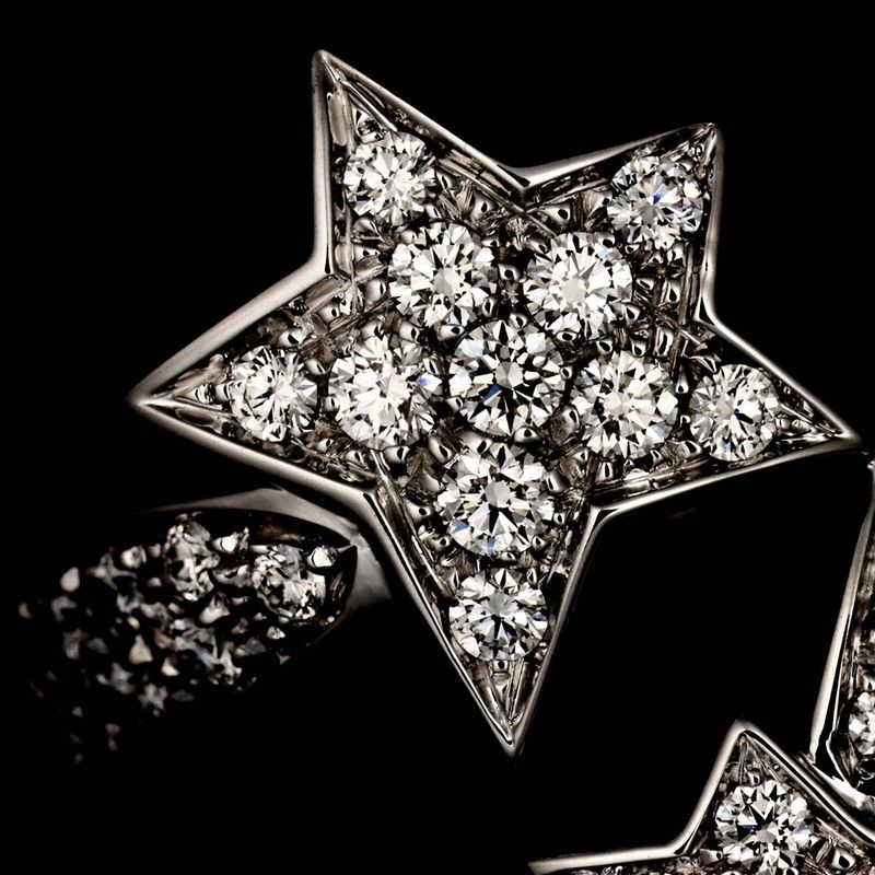 Chanel Comet #52 Ring Diamond 18K WG White Togo Old 750 Ring Comet Ring 90297602