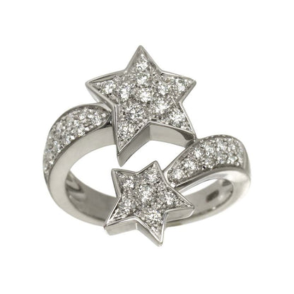 Chanel Comet #52 Ring Diamond 18K WG White Togo Old 750 Ring Comet Ring 90297602