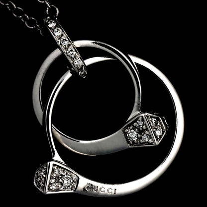 Gucci Diamond Necklace 45cm (1772in) 18K WG White Togo Old 750 Necklace 90298481