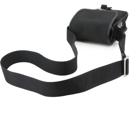 Prada Shoulder Bag Nylon Saffiano Leather Black 2vd028 Silver Hardware Shoulder