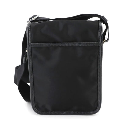Prada Shoulder Bag Nylon Saffiano Leather Black 2vd028 Silver Hardware Shoulder