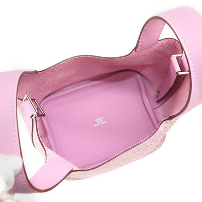 Exhibited Hermes Picotin Lock Micro Lucky Daisy Hand Bag Swift Mauve Sylvestre