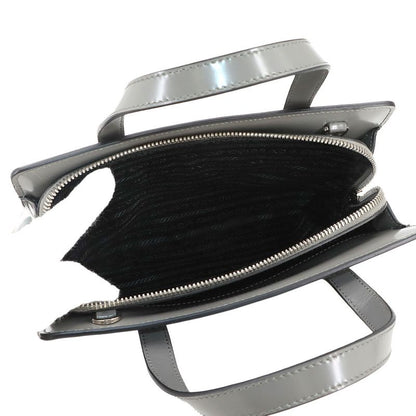 Exhibited Prada Re-edition 1995 2way Hand Shoulder Bag Leather Gray 1ba357