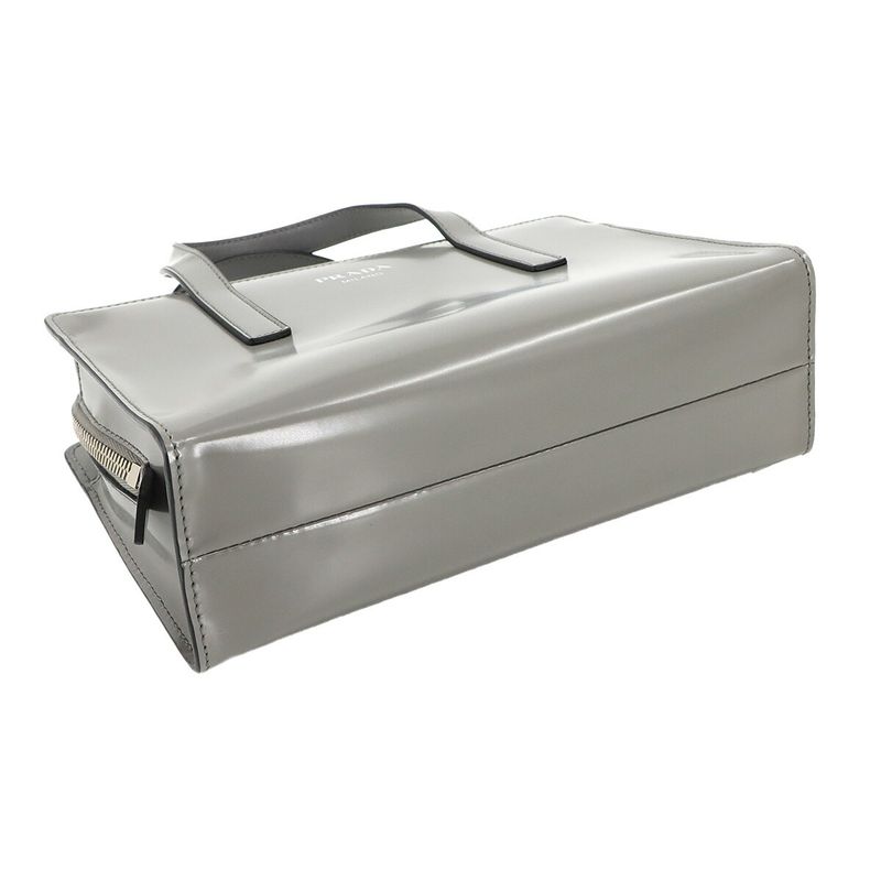 Exhibited Prada Re-edition 1995 2way Hand Shoulder Bag Leather Gray 1ba357