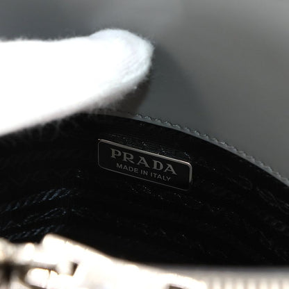 Exhibited Prada Re-edition 1995 2way Hand Shoulder Bag Leather Gray 1ba357