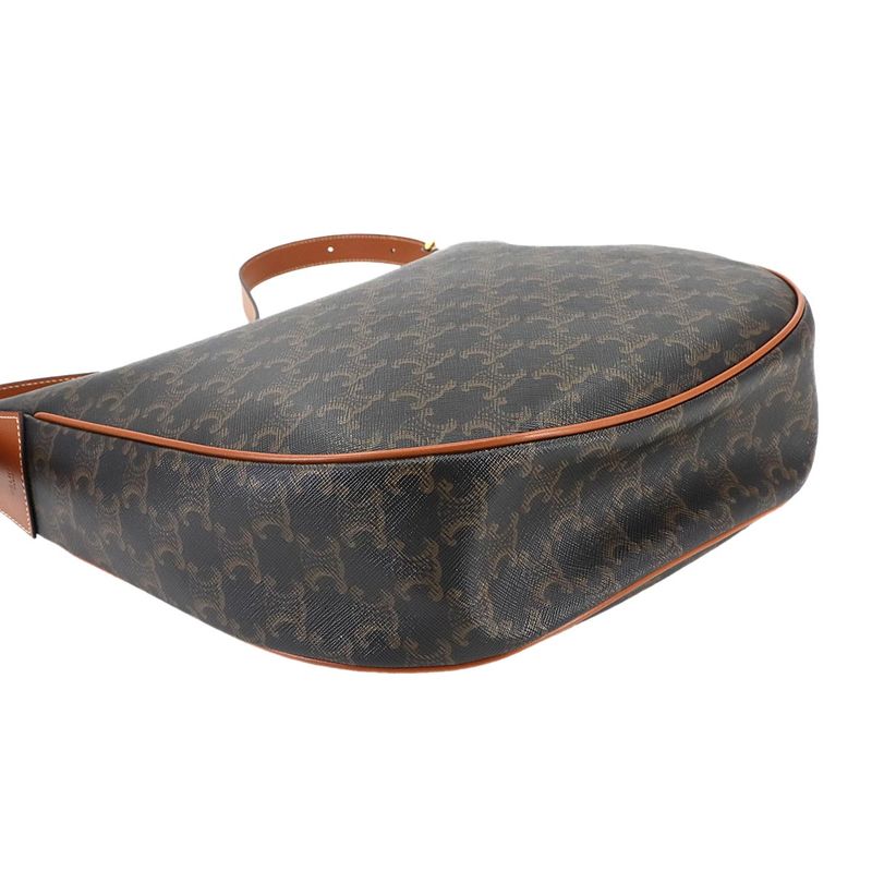 Exhibit Celine Triomphe Heloise Shoulder Bag Leather Tan 114712 Gold Hardware