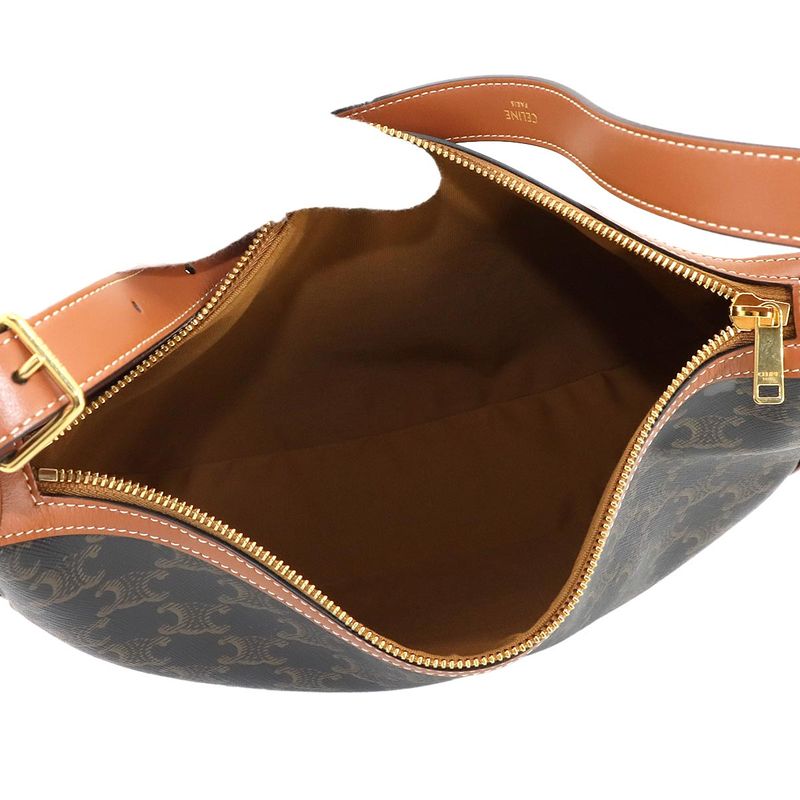 Exhibit Celine Triomphe Heloise Shoulder Bag Leather Tan 114712 Gold Hardware
