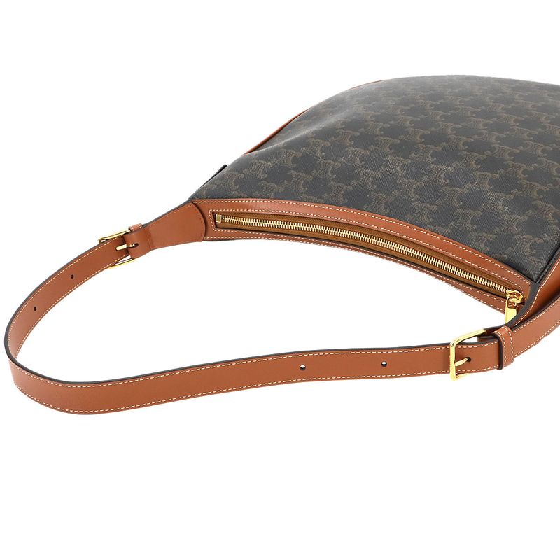 Exhibit Celine Triomphe Heloise Shoulder Bag Leather Tan 114712 Gold Hardware